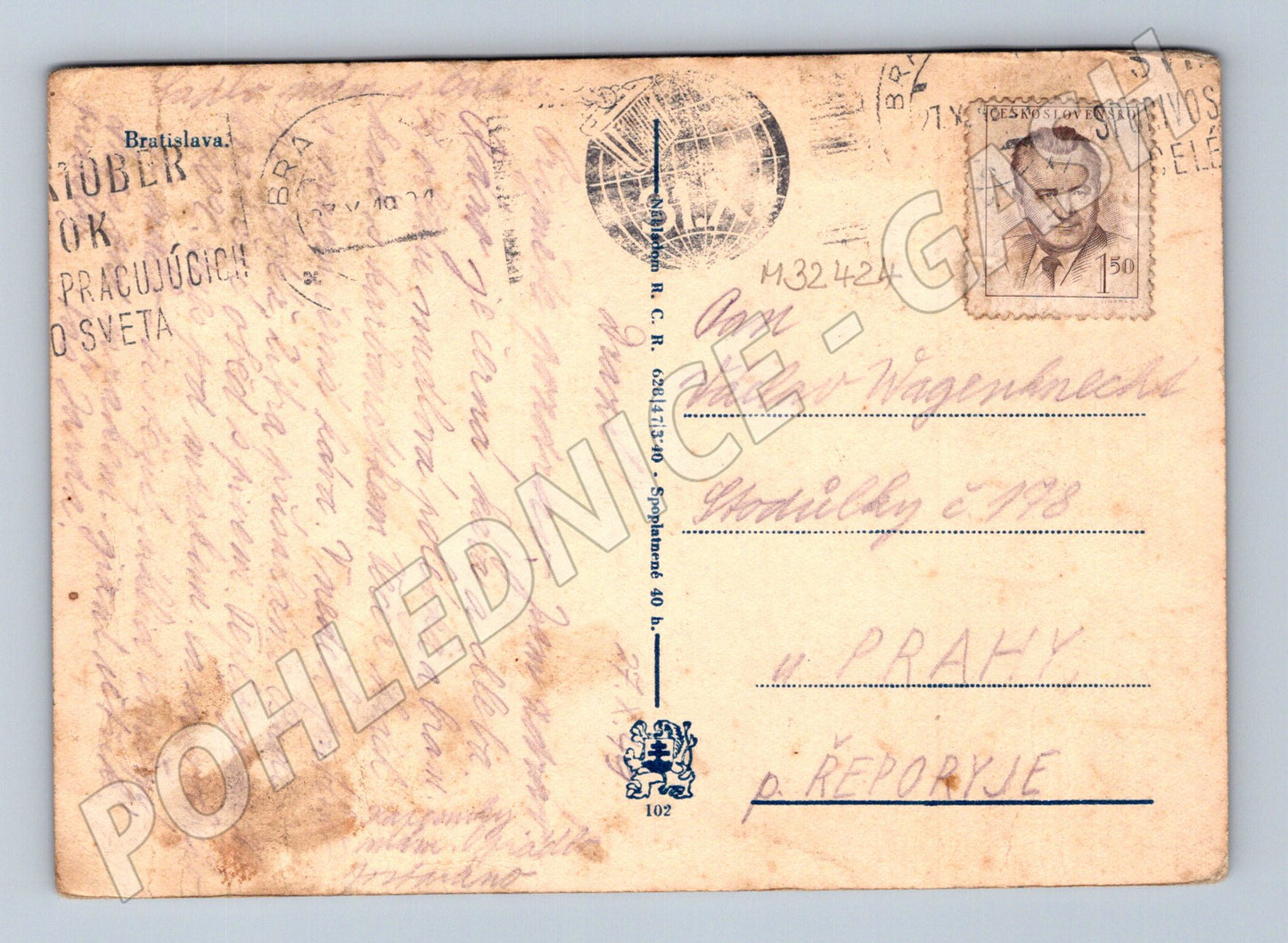 Pohlednice Slovensko Bratislava hrad město 1940 (M32424)