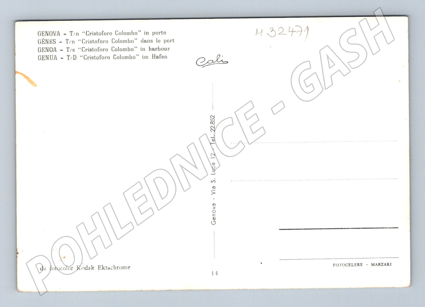 Pohlednice Itálie Janov loď Cristoforo Colombo (M32471)