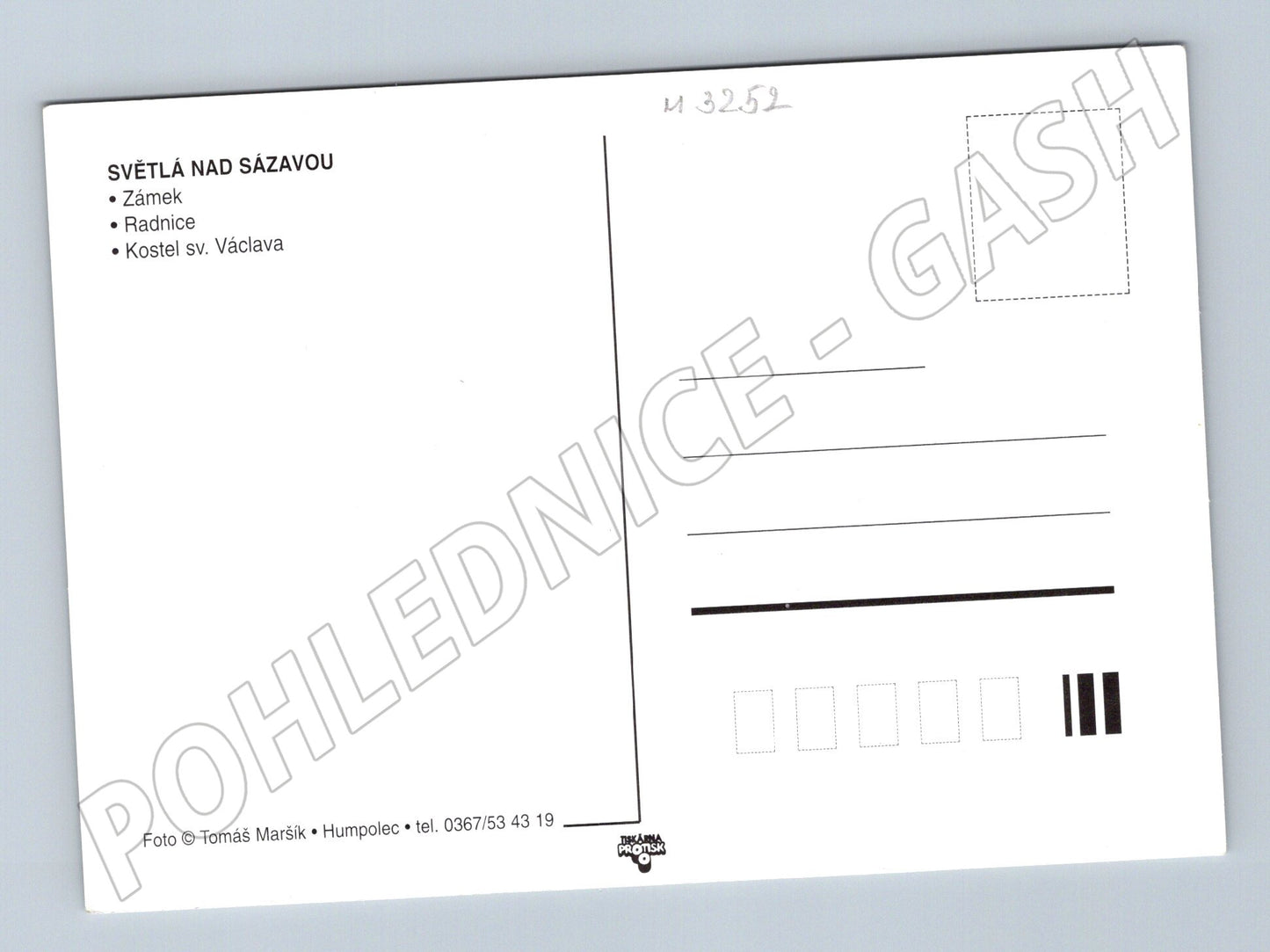 Pohlednice Světlá nad Sázavou zámek radnice kostel (M3252)