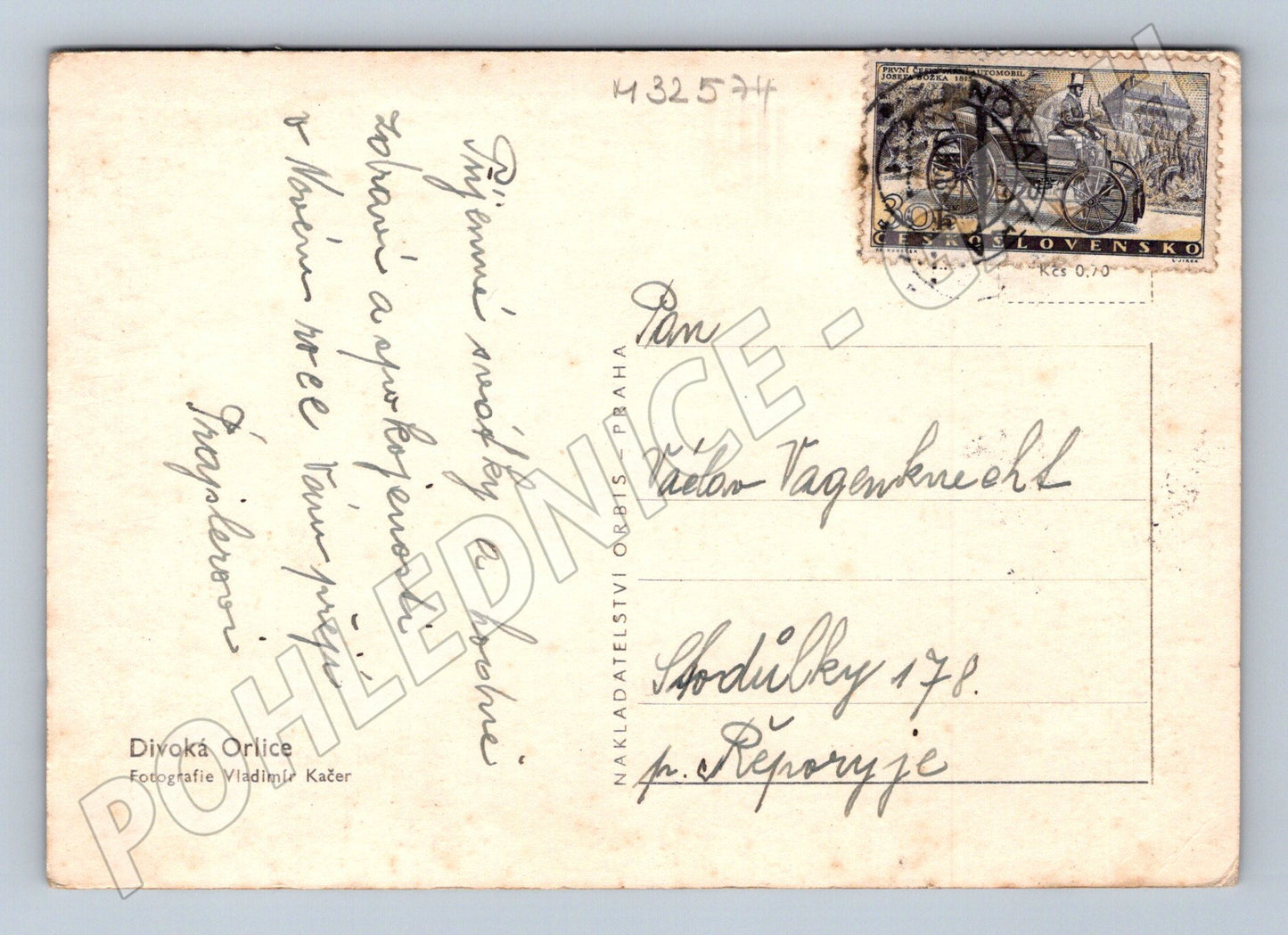 Pohlednice Divoká Orlice zimní krajina 1930s (M32574)