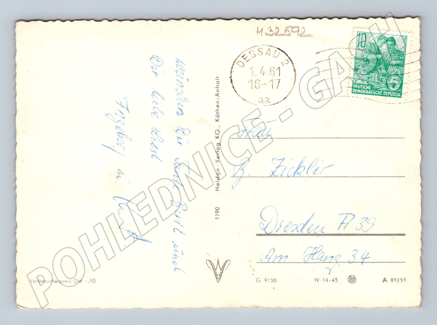 Pohlednice Německo Velikonoce 1961 (M32592)