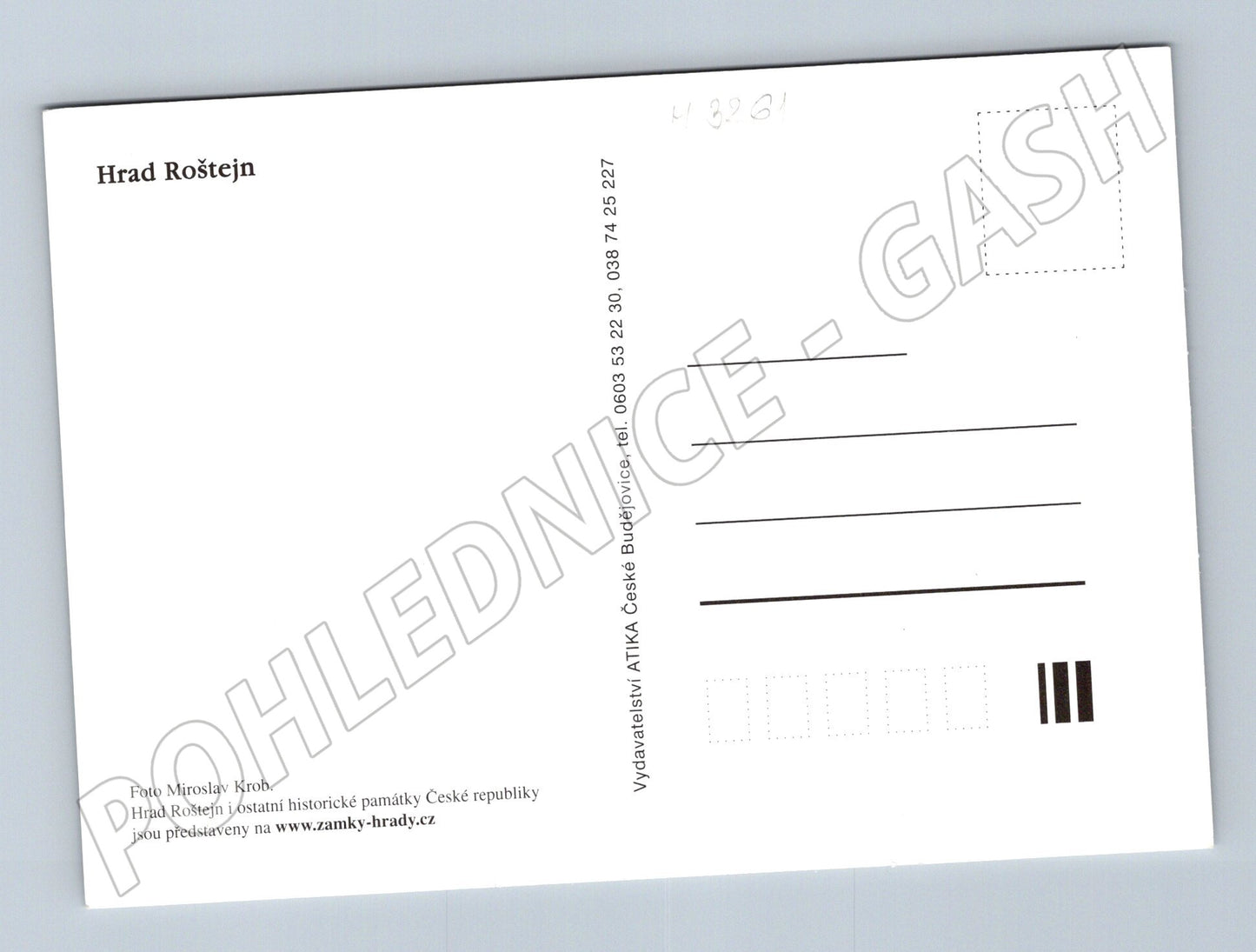 Pohlednice hrad Roštejn letecký pohled (M3261)