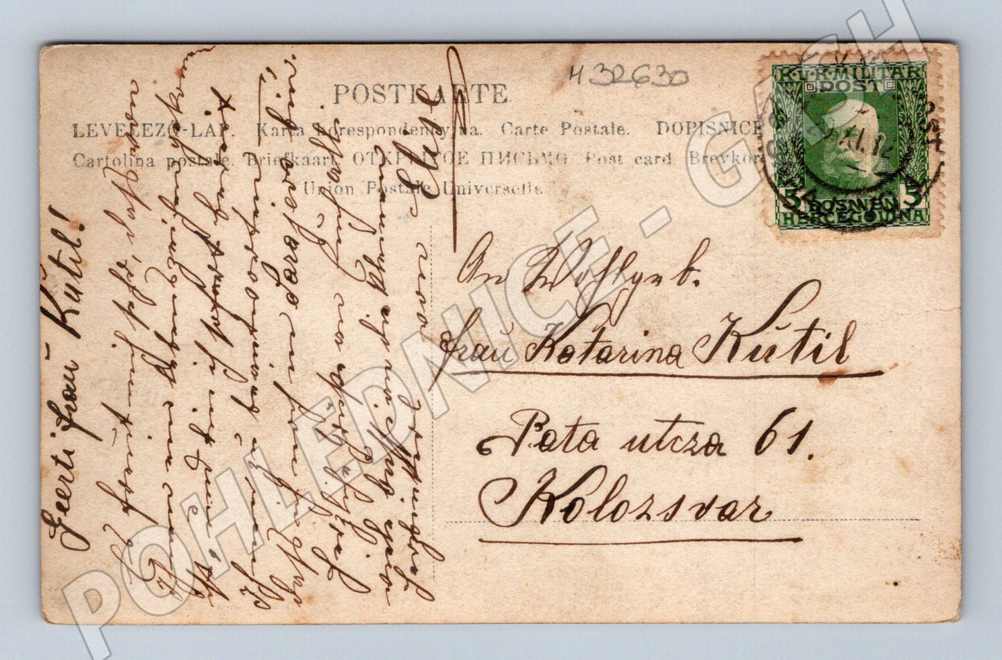 Pohlednice Bosna dívka s květinami (M32630)