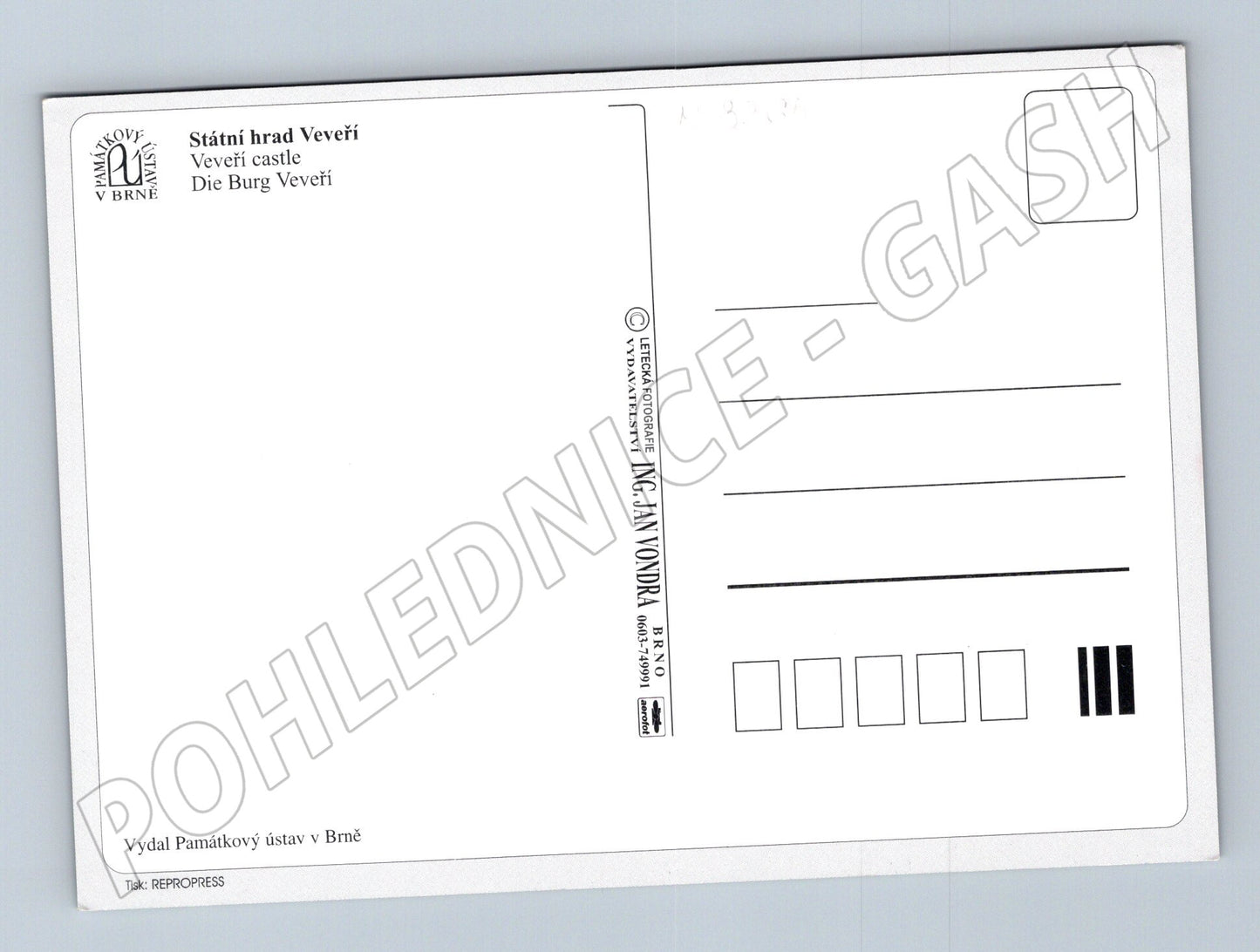 Pohlednice hrad Veveří letecký pohled (M3265)