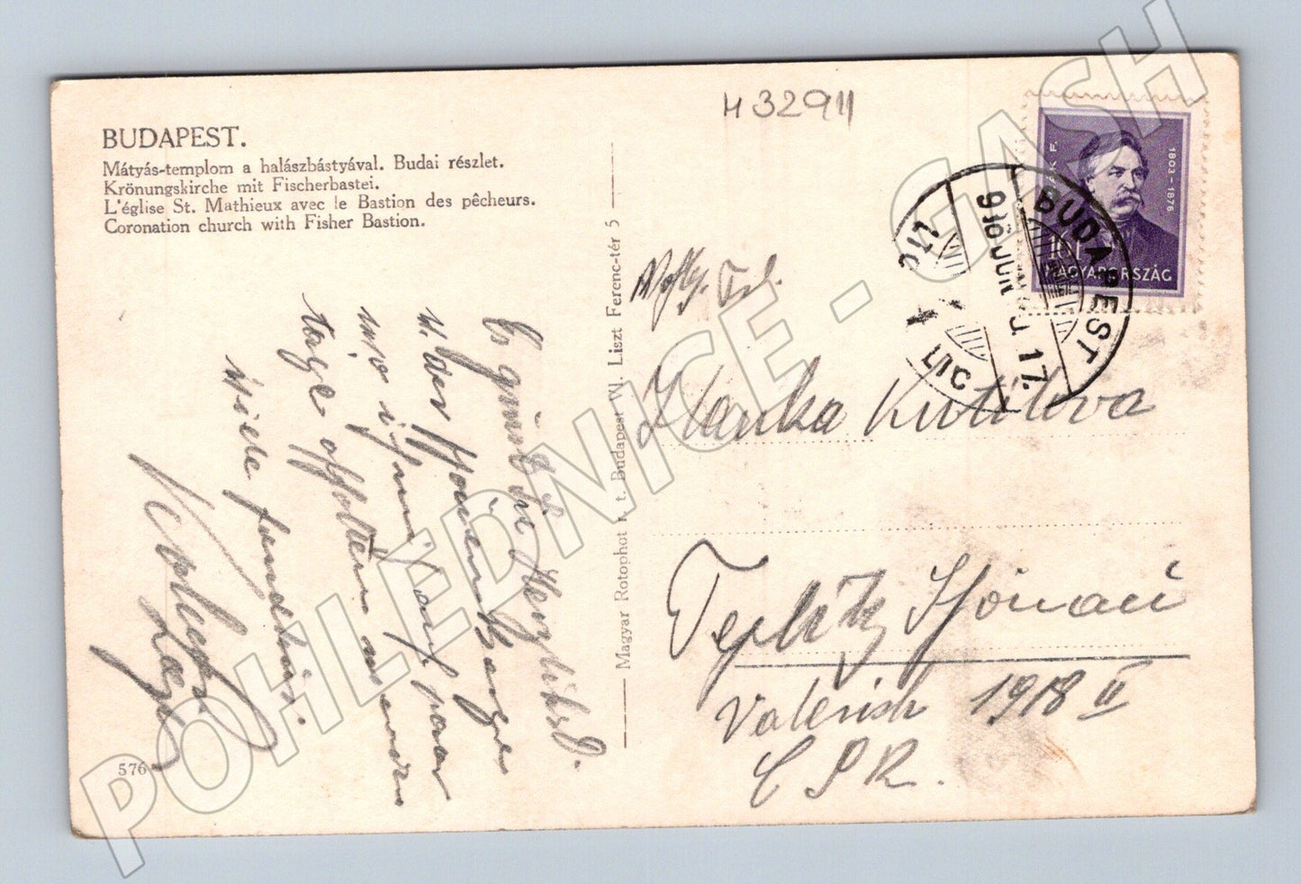 Maďarsko Budapešť Matyášův chrám Rybářská bašta 1917 (M32911)