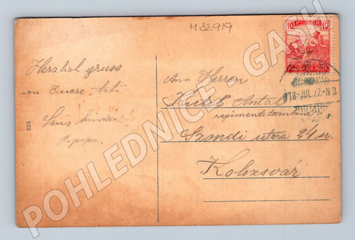Pohlednice Rumunsko Dés celkový pohled 1922 (M32919)