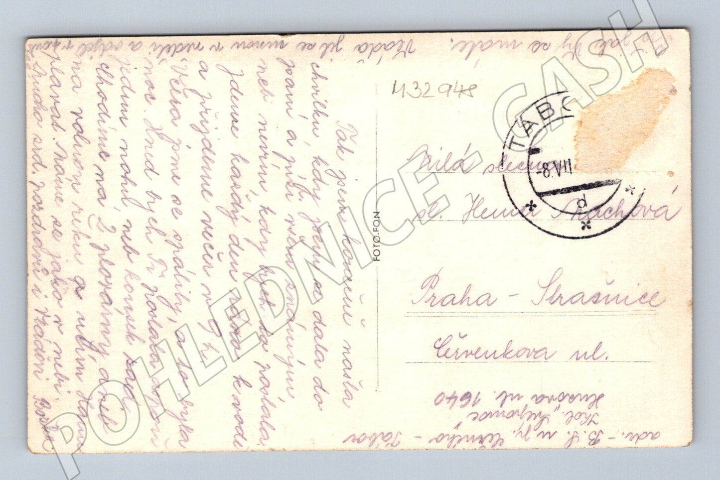 Pohlednice Tábor panorama s řekou 1948 (M32948)