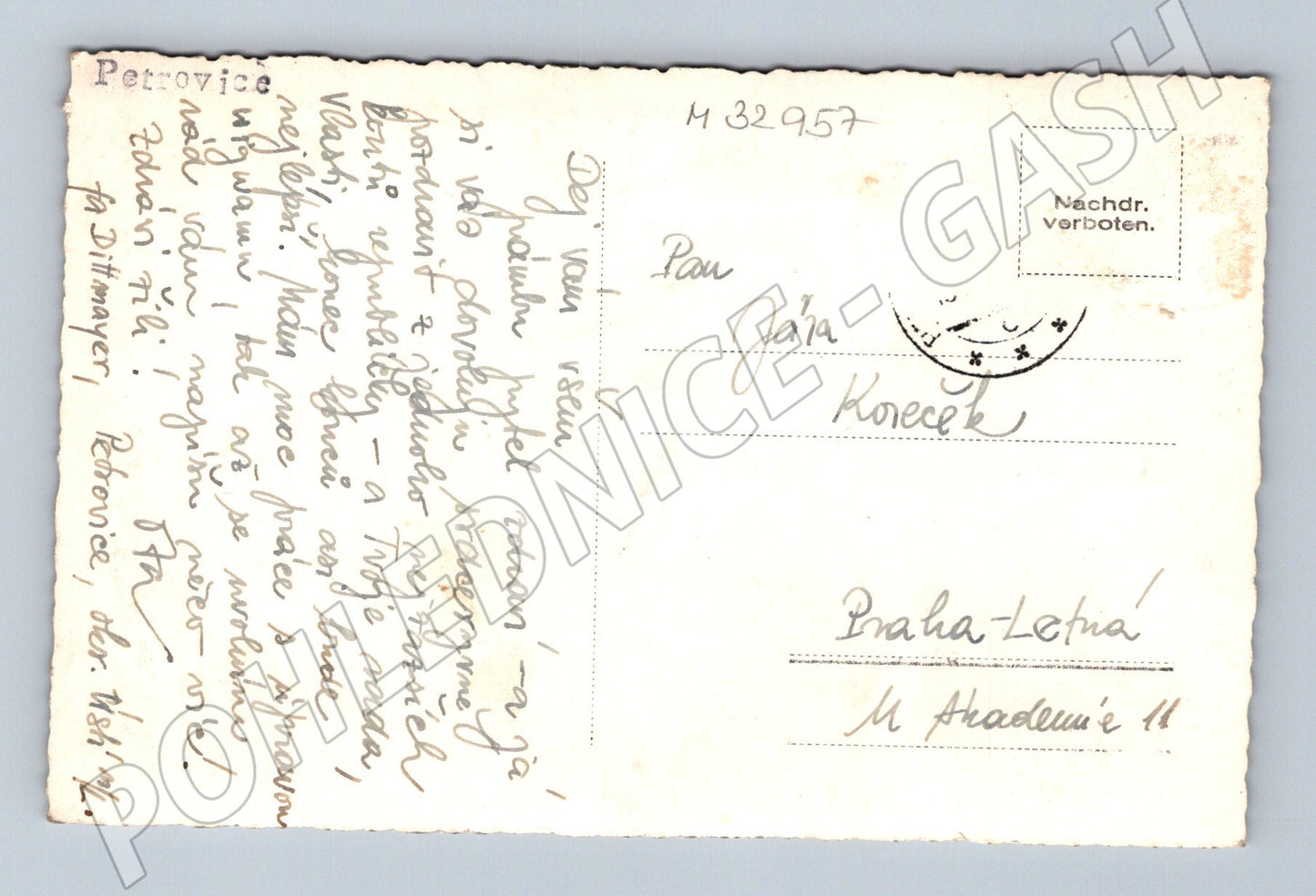 Pohlednice Petrovice (u Kladna) kostel 1941 (M32957)