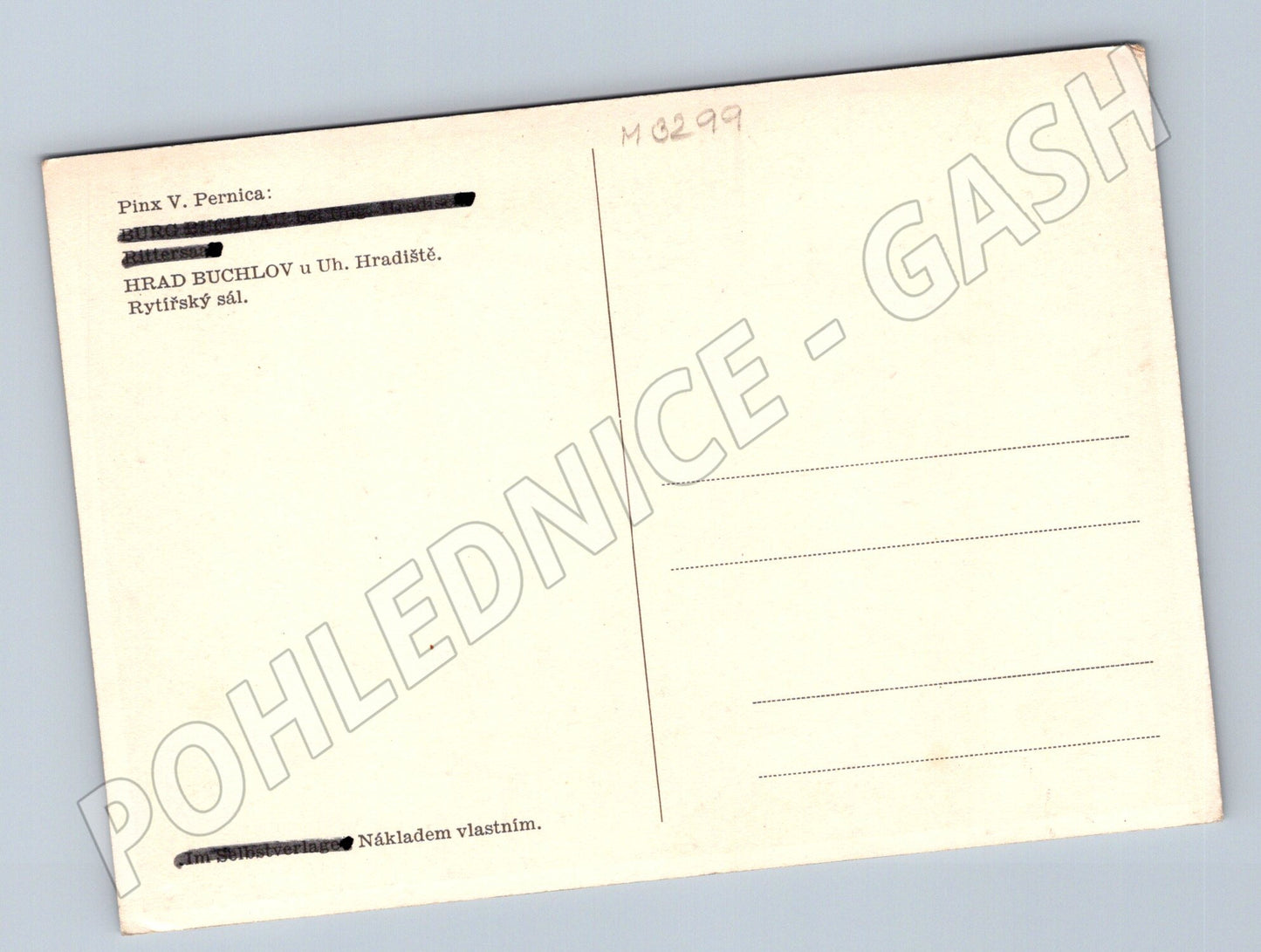 Pohlednice hrad Buchlov rytířský sál Pernica (M3299)