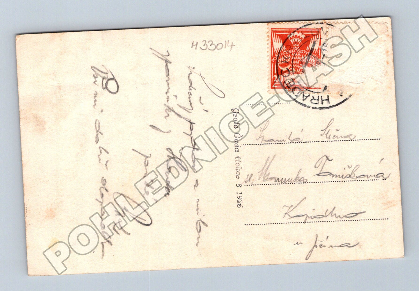 Pohlednice Hradec Králové náměstí a věž 1926 (M33014)