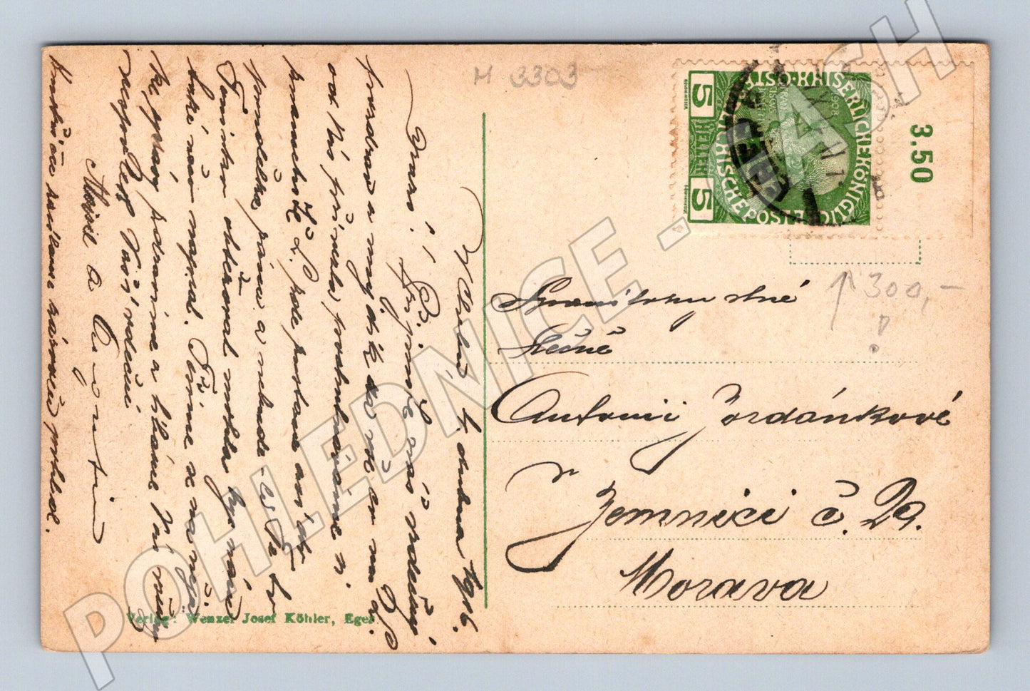 Pohlednice Cheb císařský a Václavský hrad (M3303)