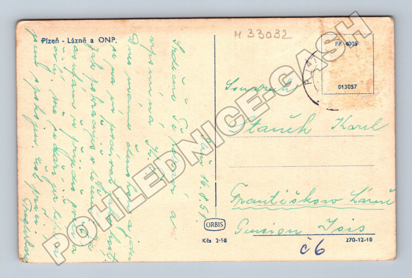 Pohlednice Plzeň Lázně nábřeží budovy 195x (M33032)