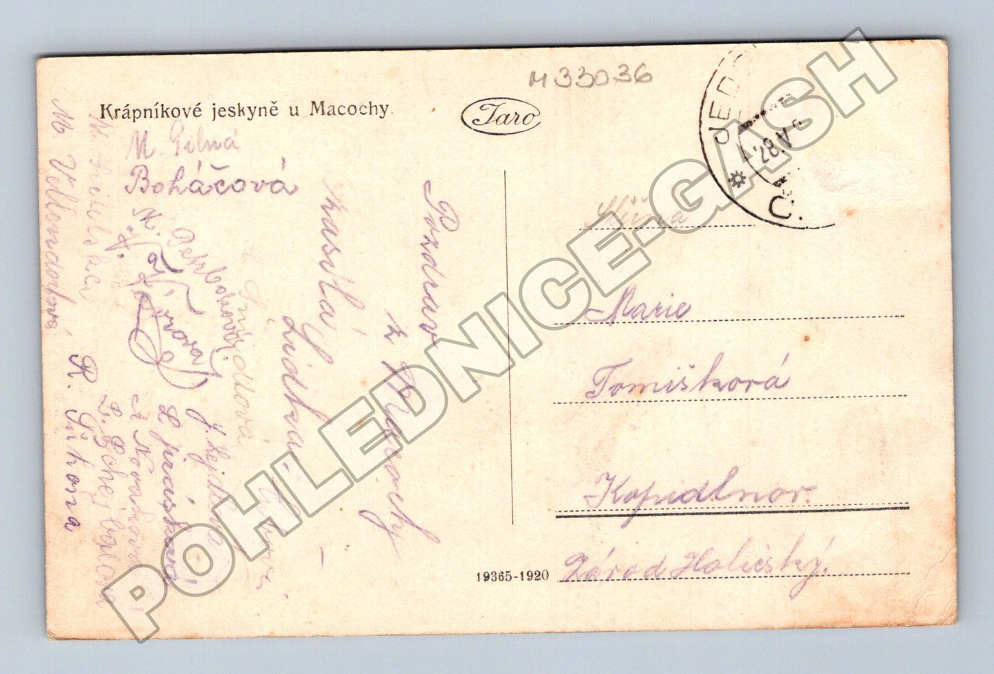 Pohlednice Krápníkové jeskyně u Macochy (M33036)