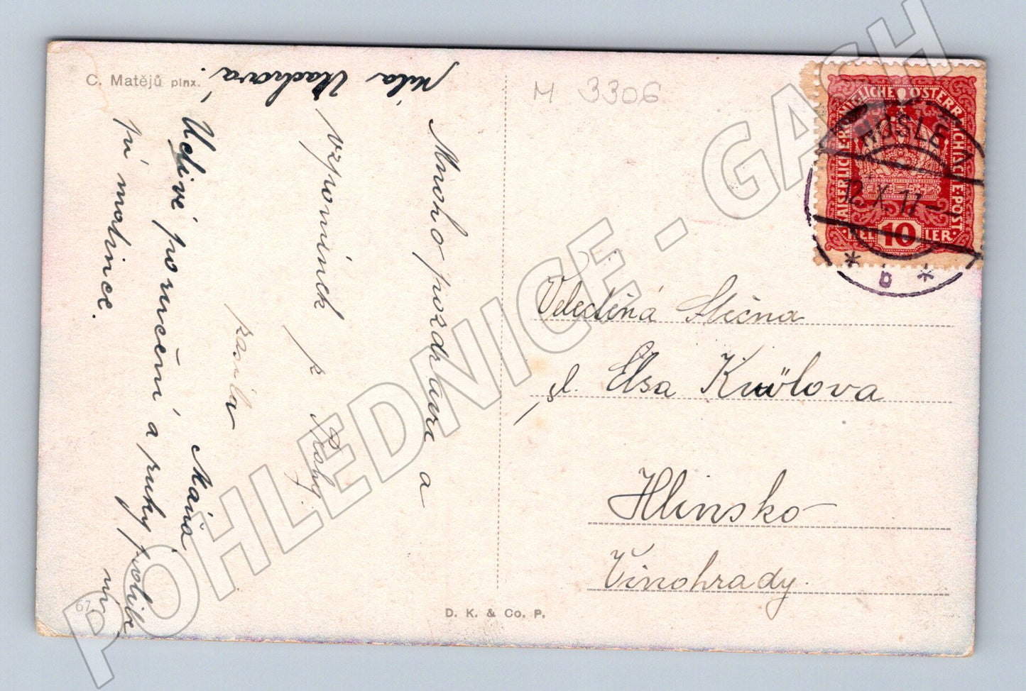 Pohlednice Praha Hradčany malovaná (M3306)