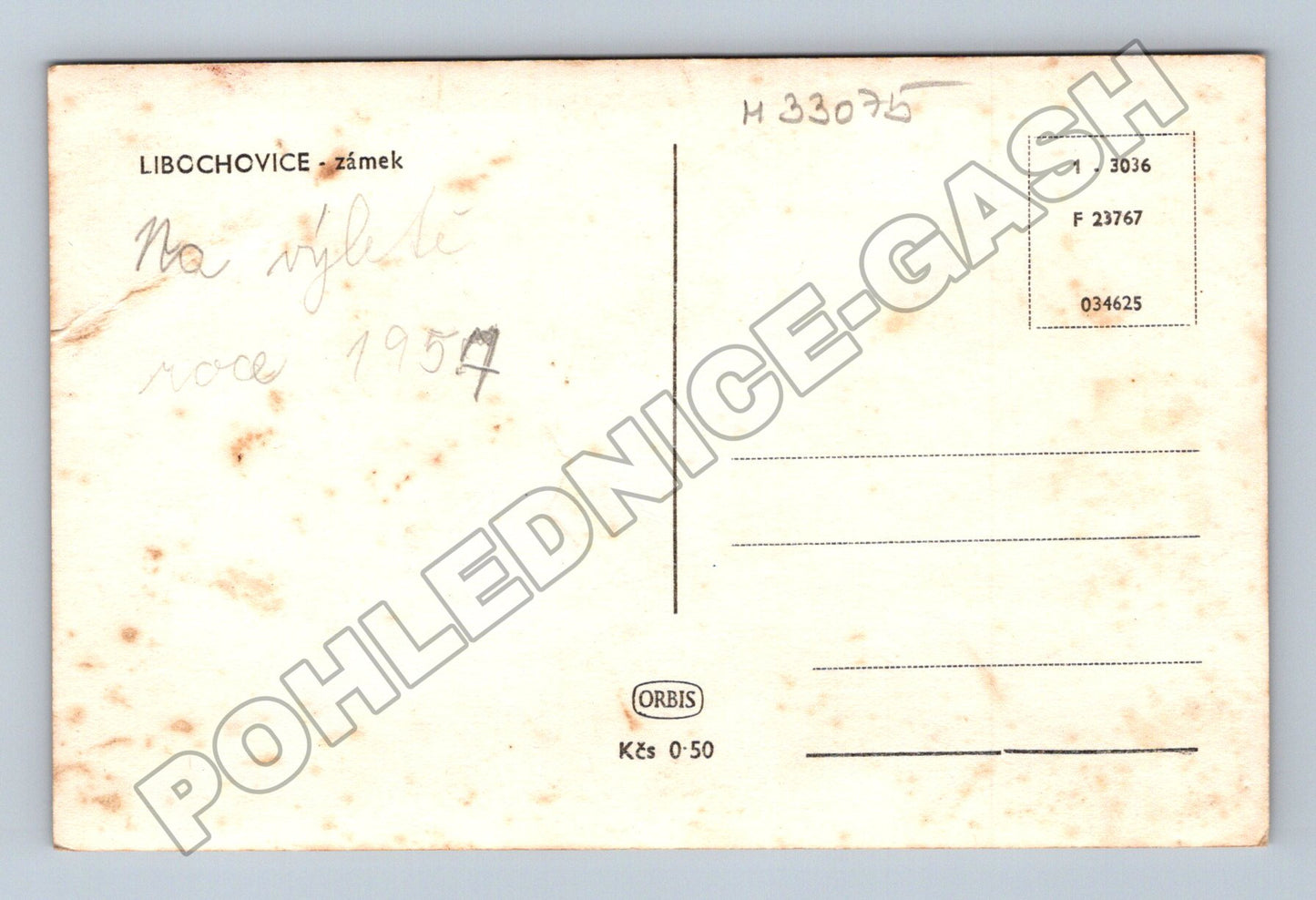 Pohlednice Libochovice zámek 1957 (M33075)