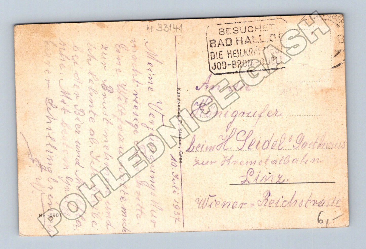 Pohlednice Rakousko Bad Hall Trinkhalle 1937 (M33141)