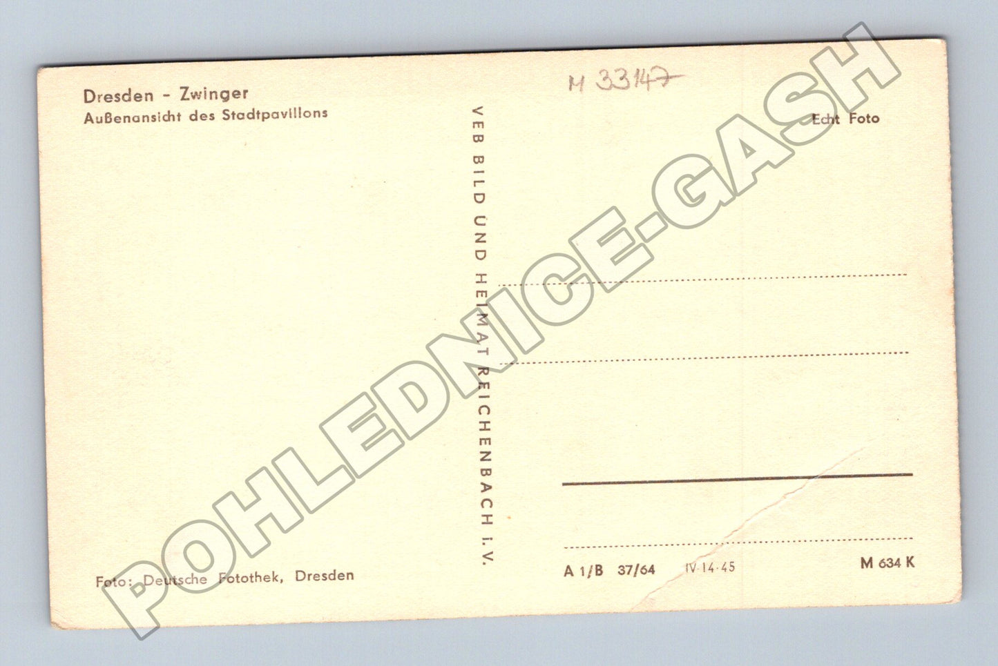 Pohlednice Německo Drážďany Zwinger 1945 (M33147)