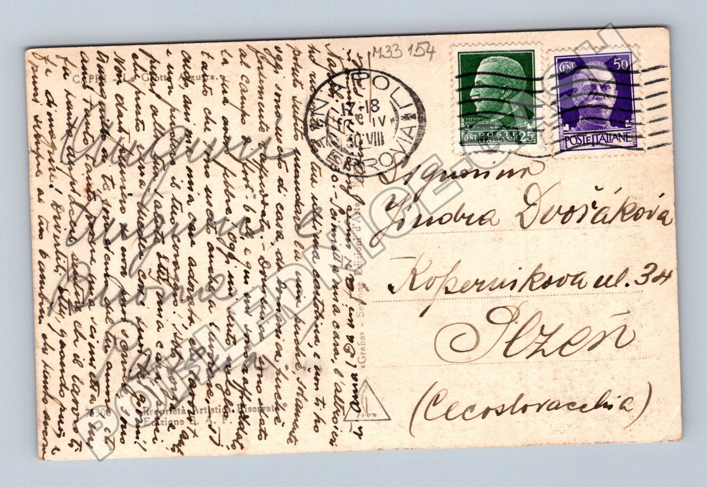 Pohlednice Chorvatsko Pola jeskyně 1918 (M33154)