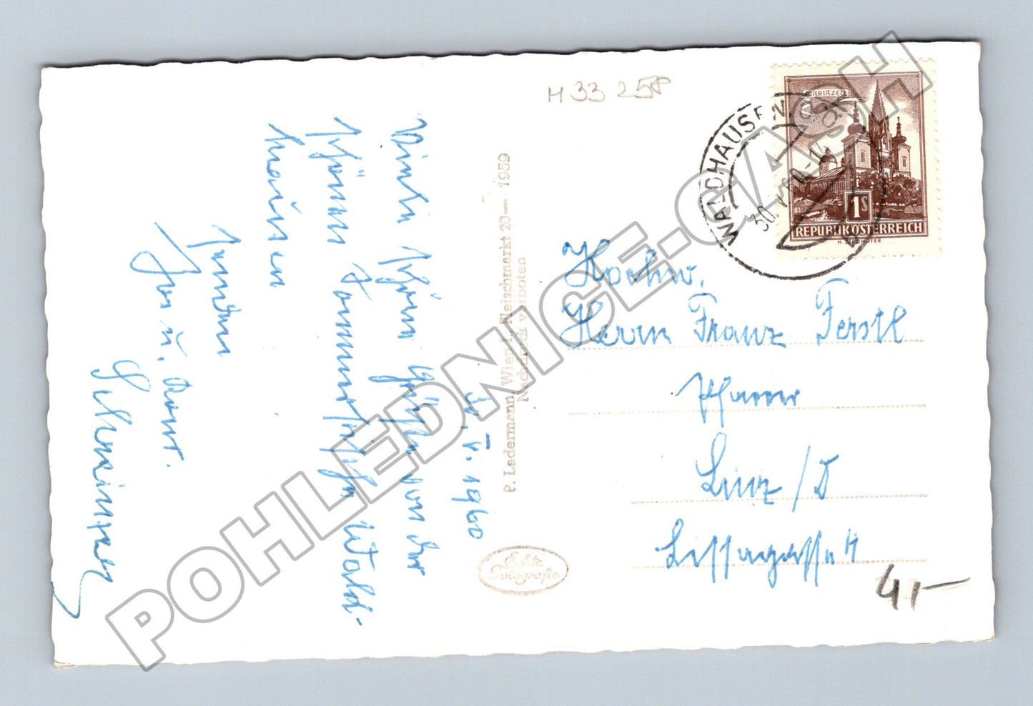 Pohlednice Rakousko Waldhausen kostelní varhany 1960 (M33258)