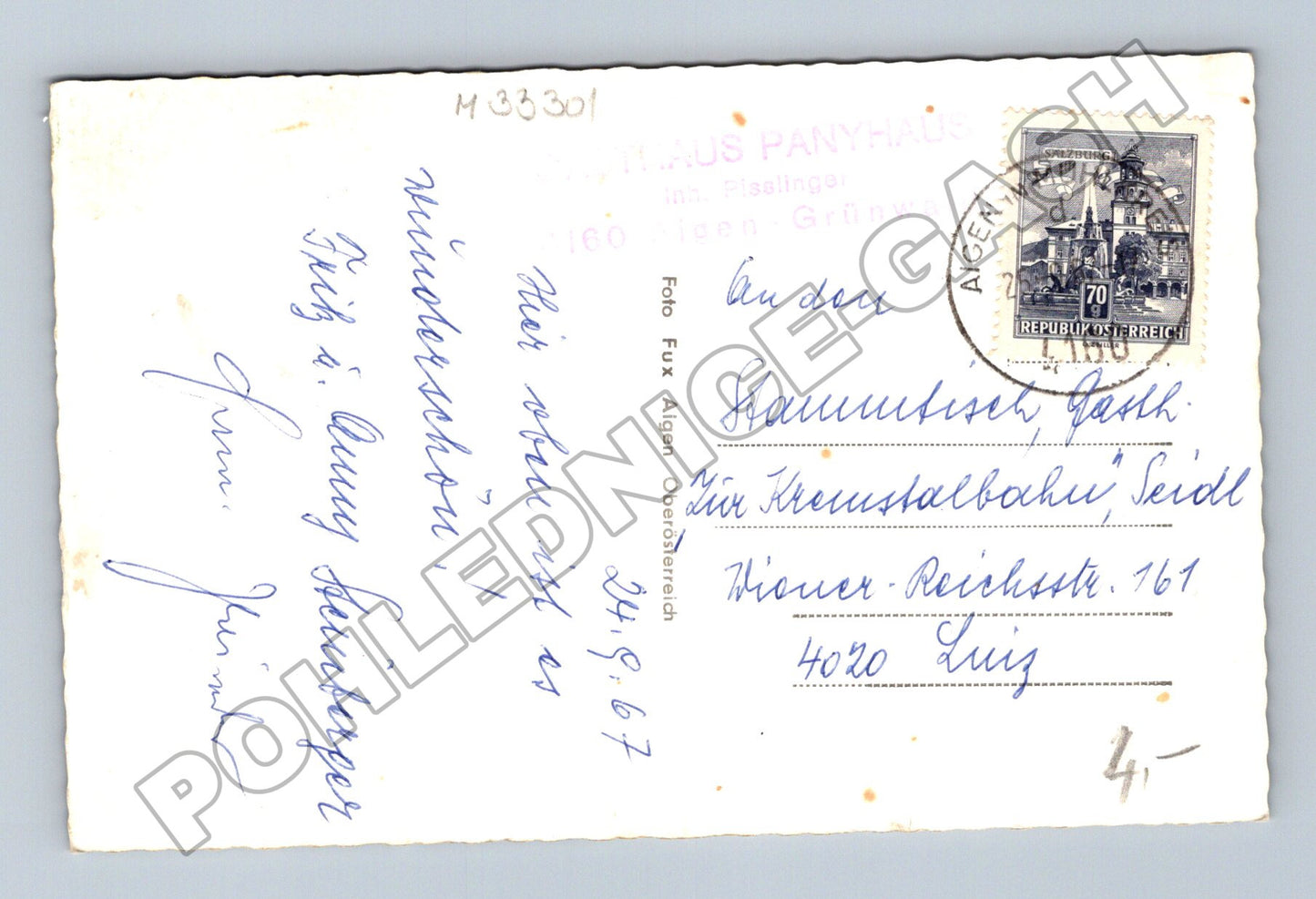 Pohlednice Rakousko Bärnsteinkreuz 1967 (M33301)