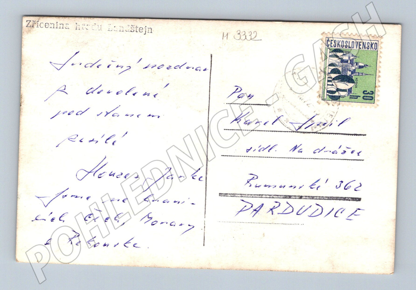 Pohlednice Lanšštejn zřícenina hradu (M3332)