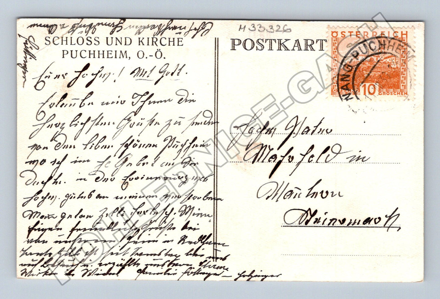 Pohlednice Rakousko Puchheim zámek a kostel (M33326)