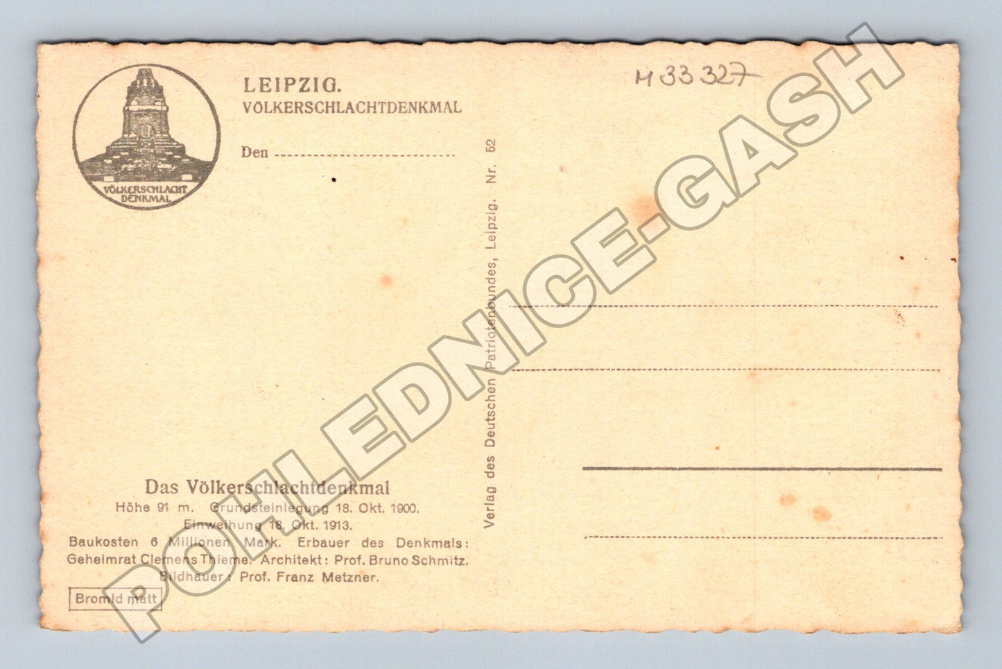 Pohlednice Německo Lipsko Völkerschlachtdenkmal po 1913 (M33327)