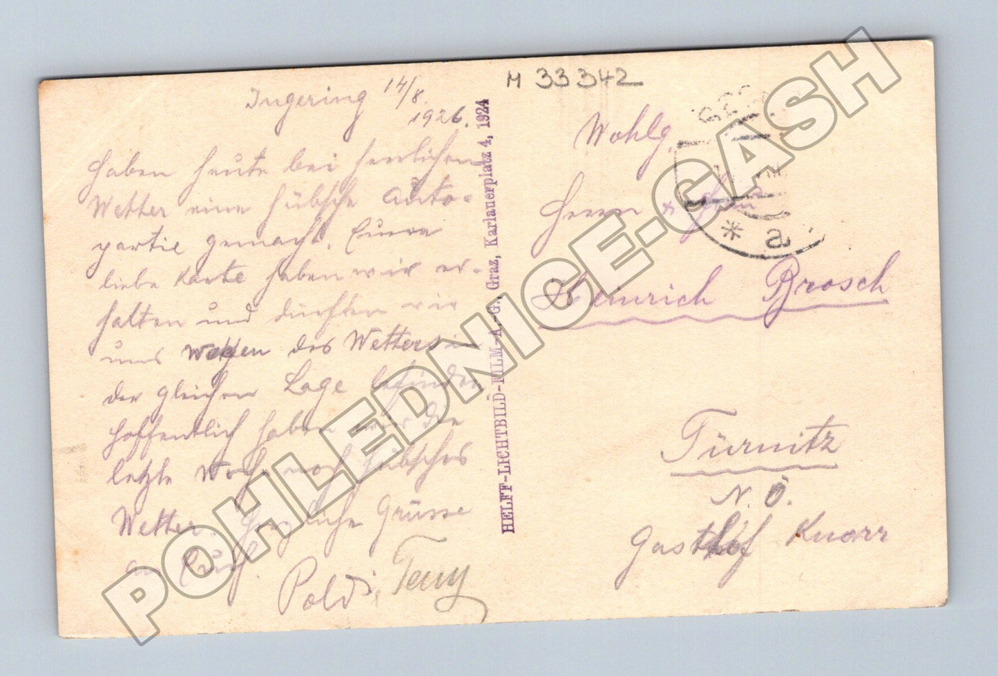 Pohlednice Rakousko Imgeringsee hory jezero 1926 (M33342)