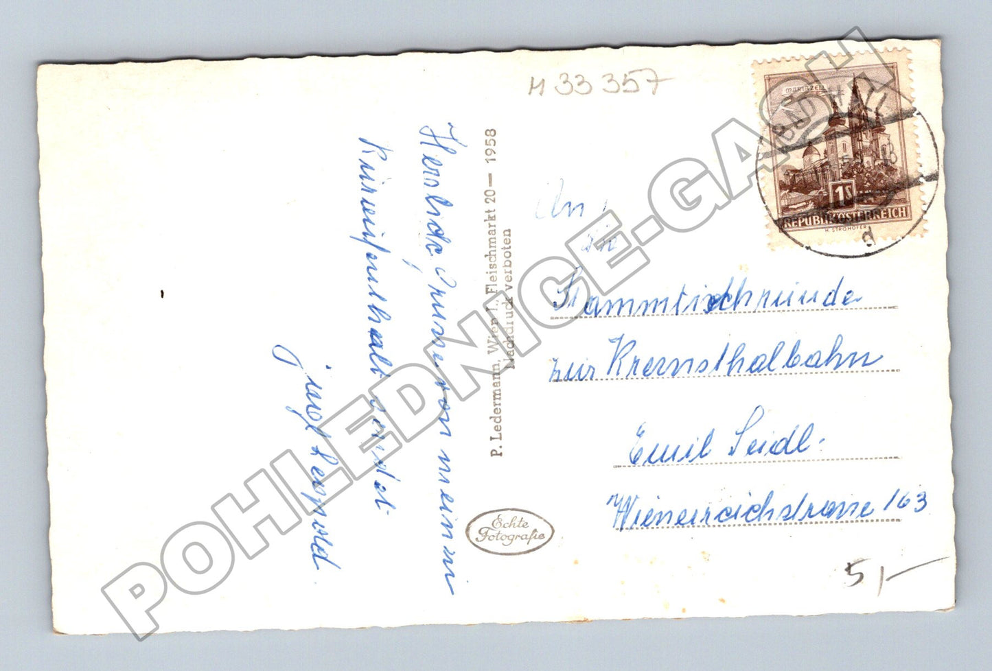Pohlednice Rakousko Bad Hall město s kostelem 1953 (M33357)
