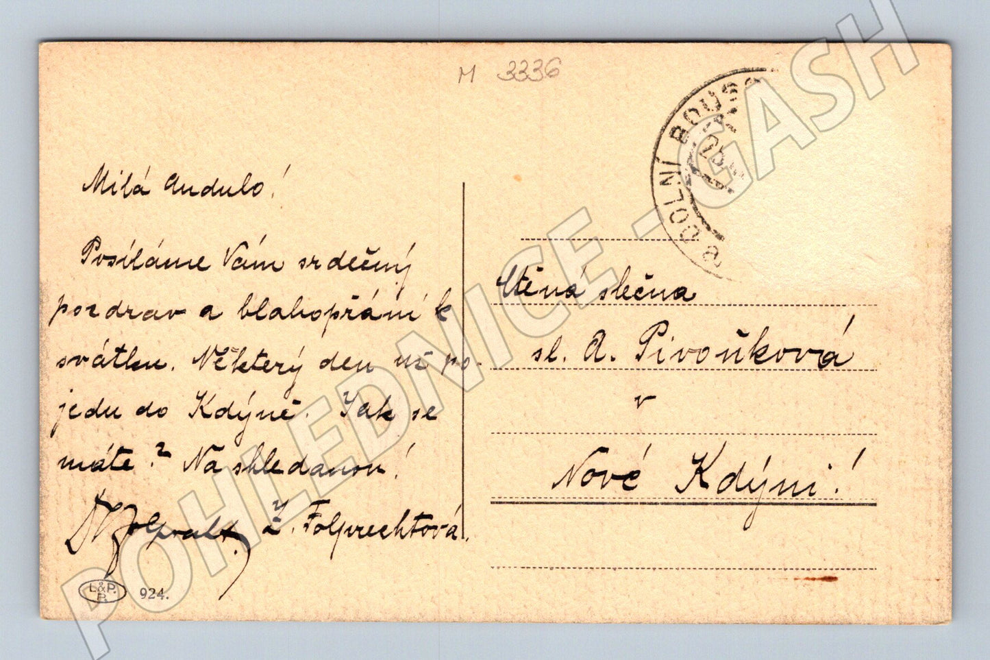 Pohlednice Kost historický kolorovaný motiv (M3336)