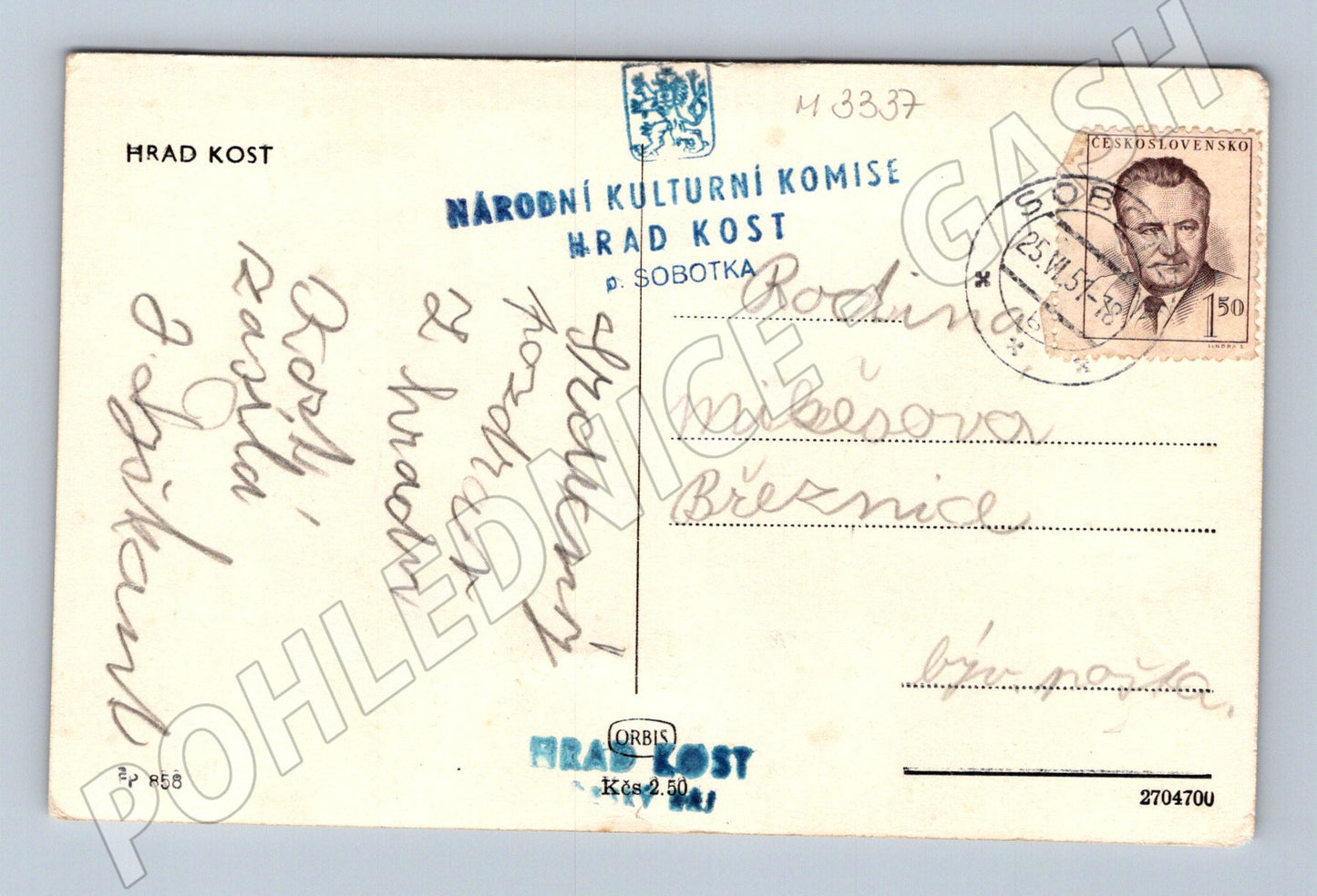 Pohlednice Kost Český ráj hradní motiv (M3337)