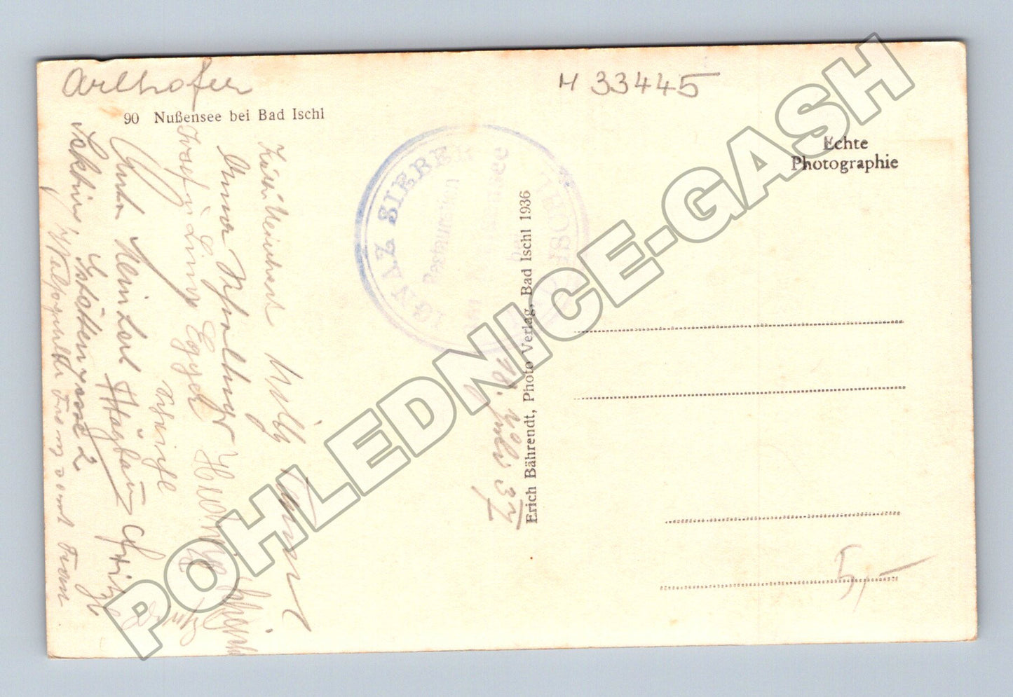 Pohlednice Rakousko Nußensee u Bad Ischl 1936 (M33445)