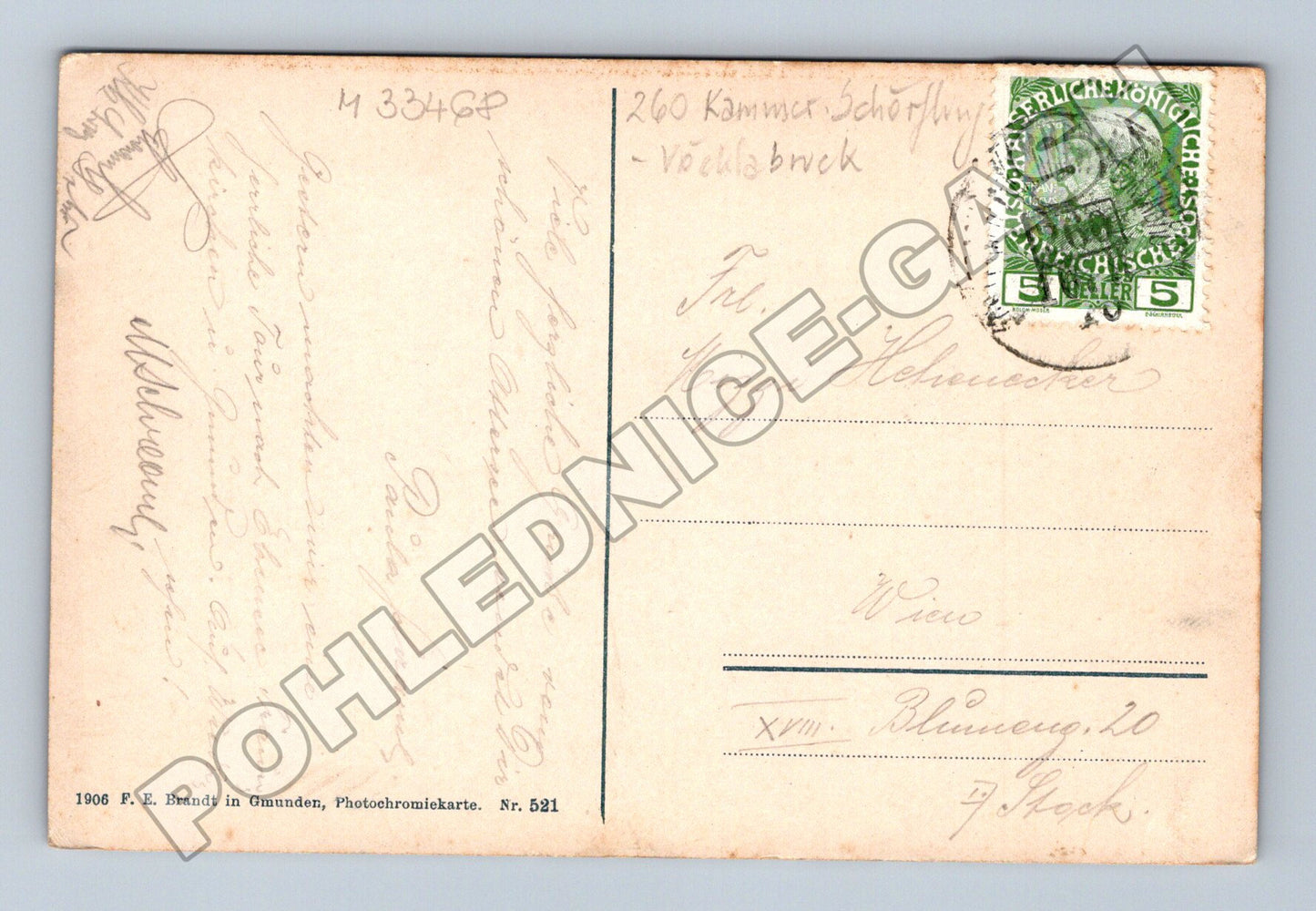 Pohlednice Rakousko Attersee jezero kostel 1906 (M33468)