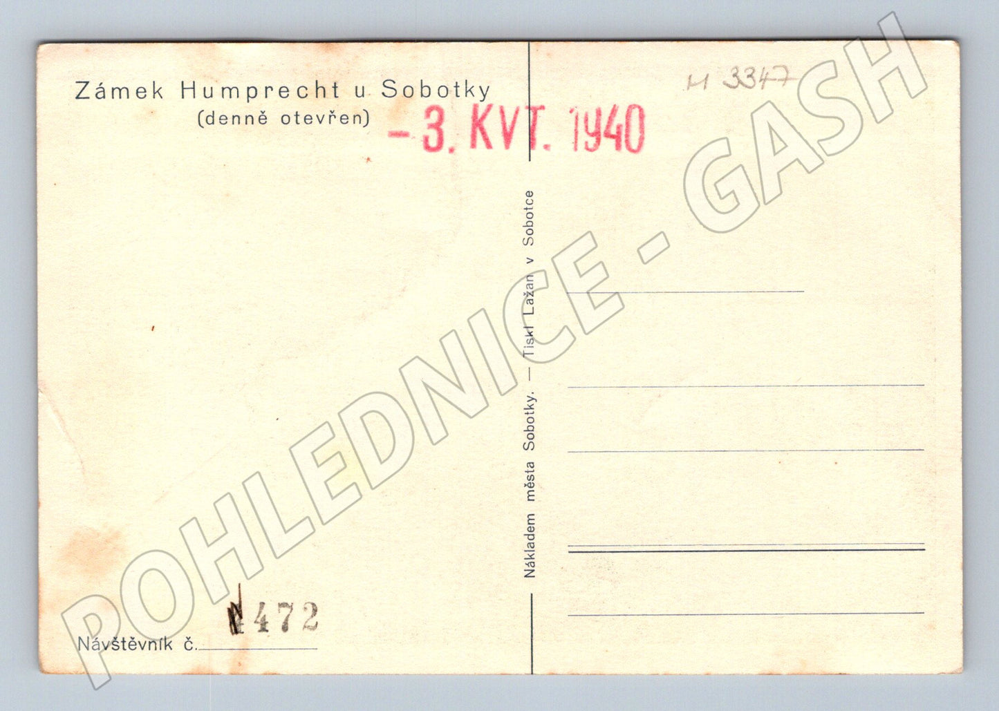 Pohlednice Humprecht zámek Sobotka (M3347)