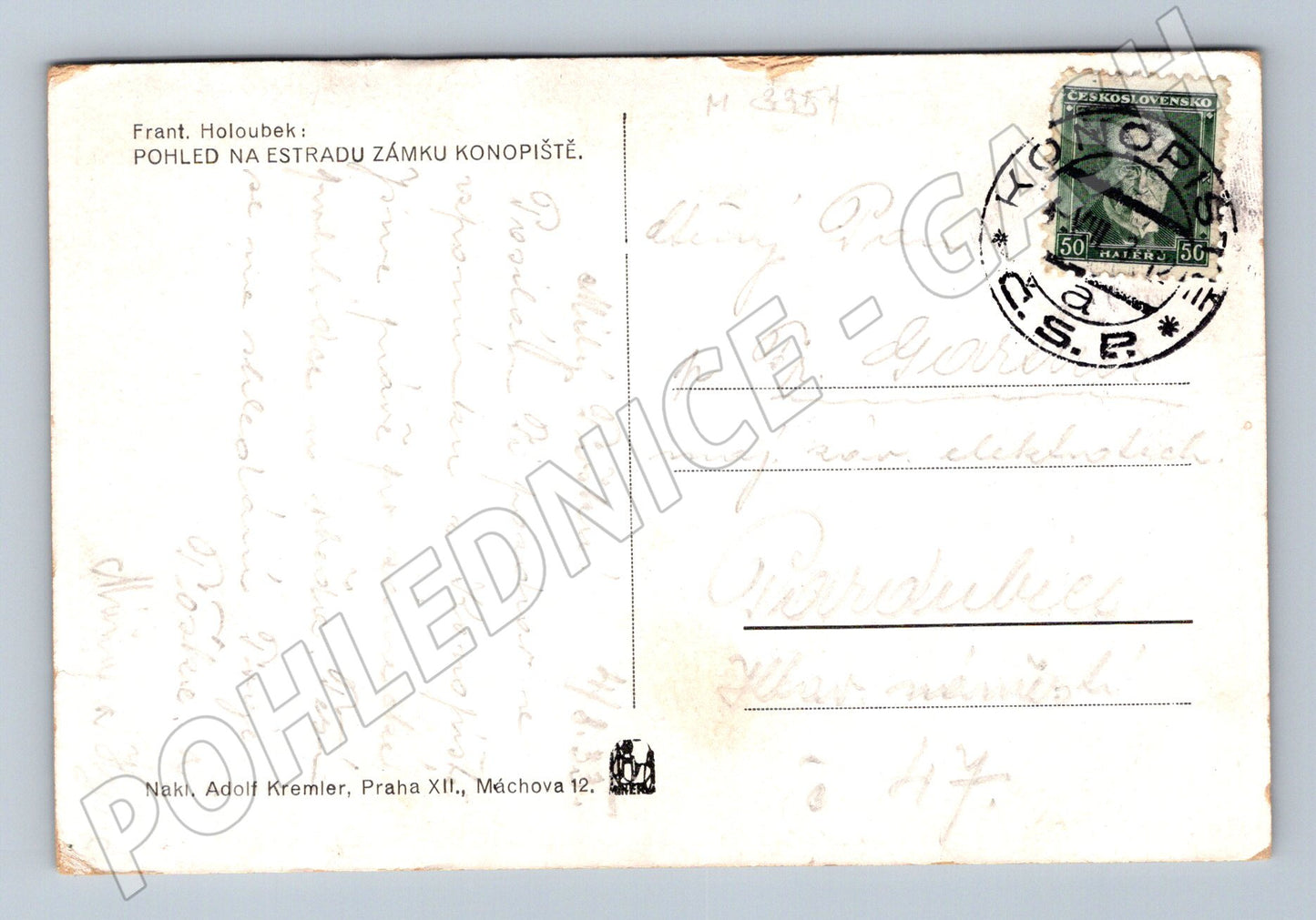 Pohlednice Konopiště estráda zámku F Holoubek (M3351)