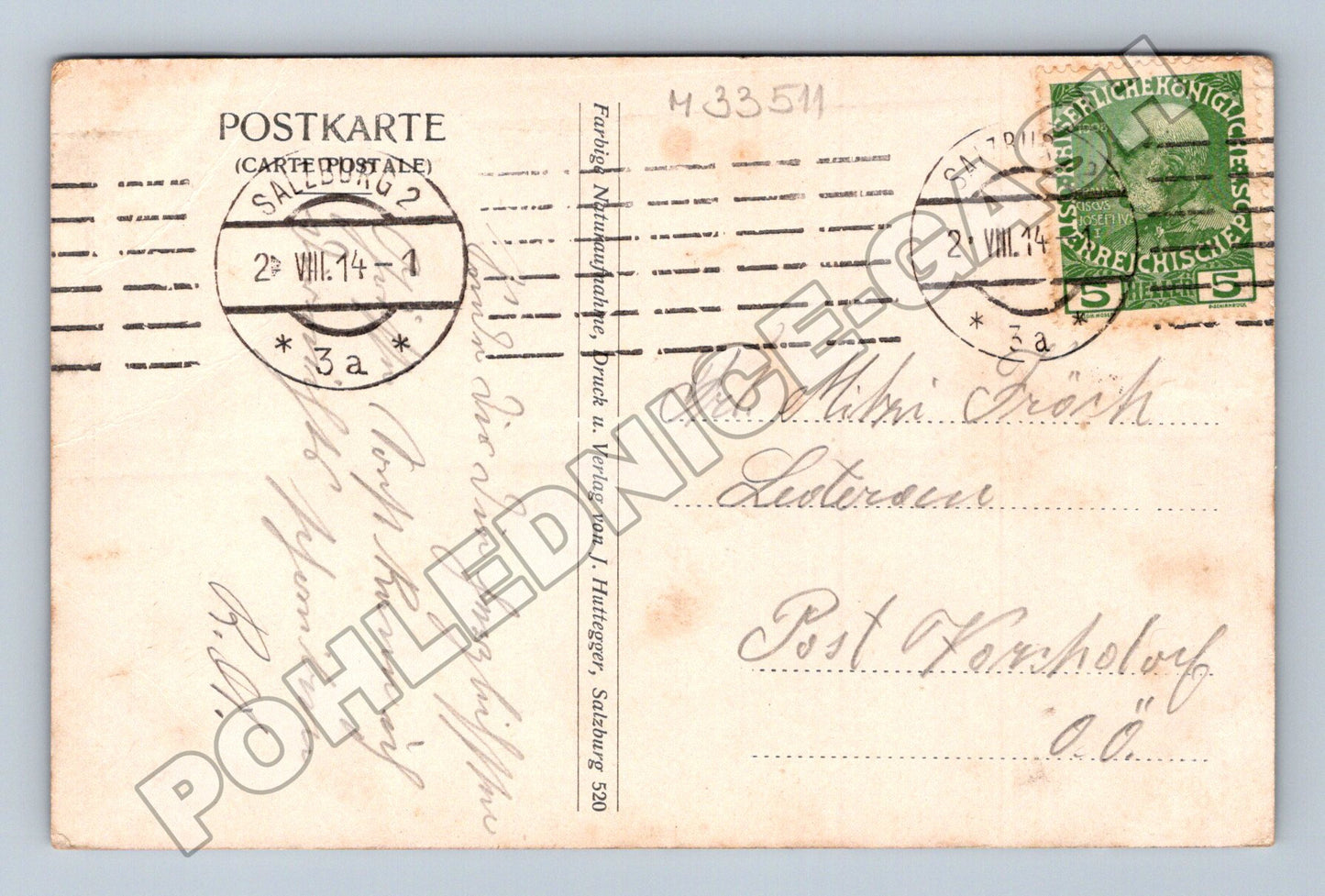 Pohlednice Rakousko St. Bartholomä Watzmann 1914 (M33511)