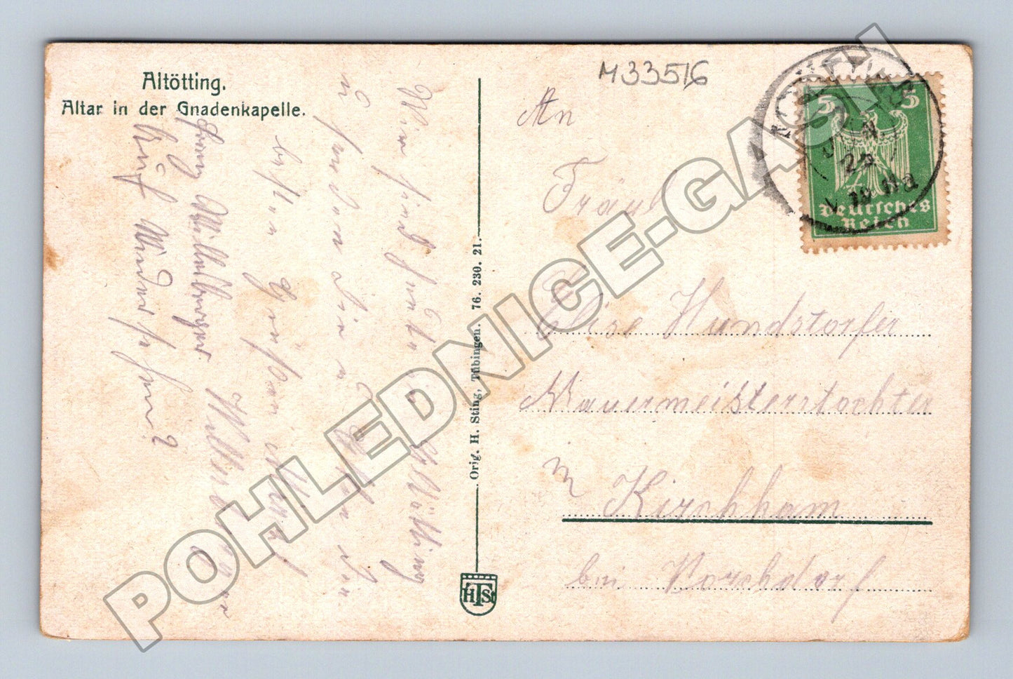 Pohlednice Německo Altötting oltář v Gnadenkapelle 1913 (M33516)