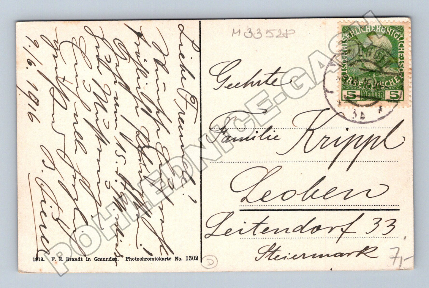 Pohlednice Rakousko Gmundnerhütte Traunstein 1916 (M33528)