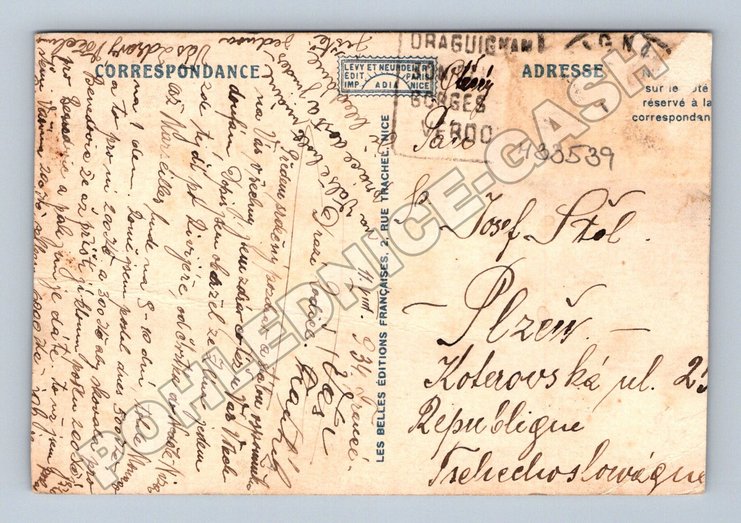 Pohlednice Monako celkový pohled 1937 (M33539)