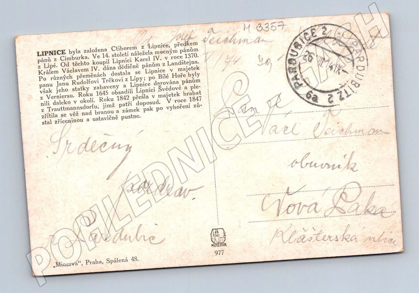 Pohlednice Lipnice kolorovaný motiv (M3357)