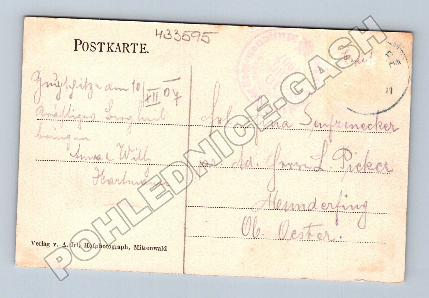 Pohlednice Německo Zugspitze Münchner-Haus 1907 (M33595)