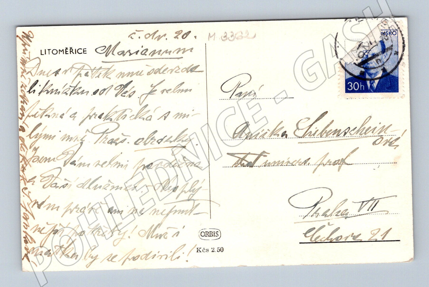 Pohlednice Litoměřice malý formát motiv (M3362)