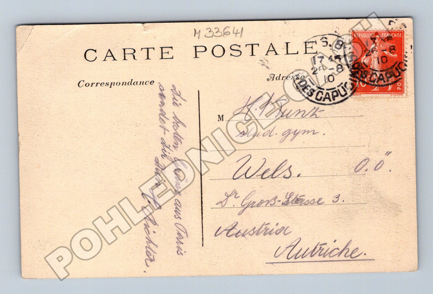 Pohlednice Francie Paříž Avenue de l'Opéra 1910 (M33641)