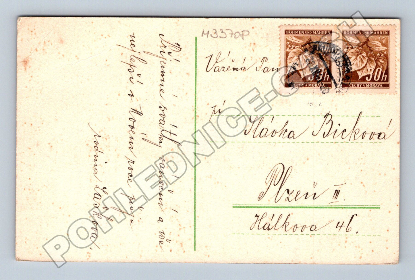 Pohlednice Zimní krajina s chalupami 1941 (M33708)