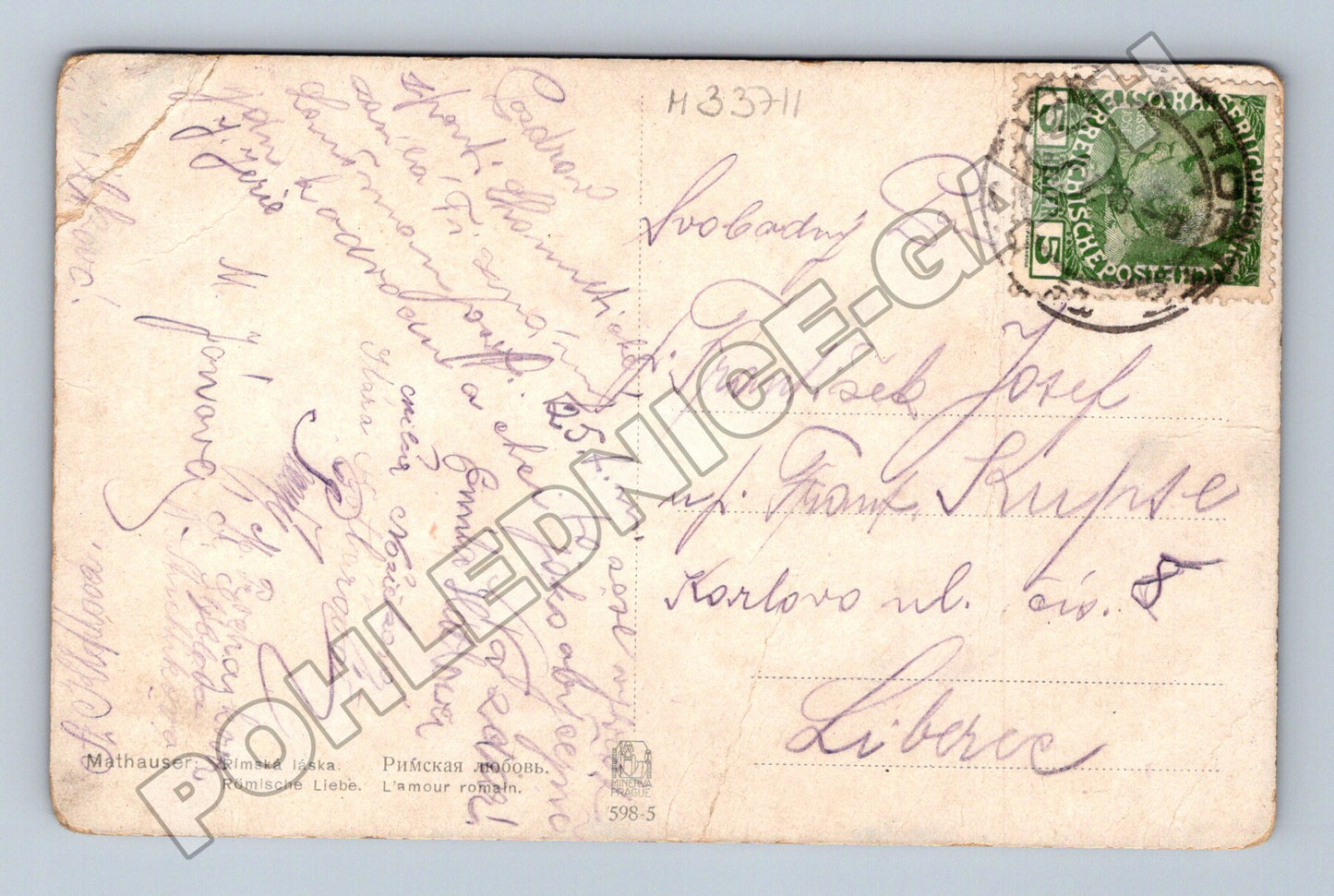 Pohlednice Umělecká Římská láska (M33711)