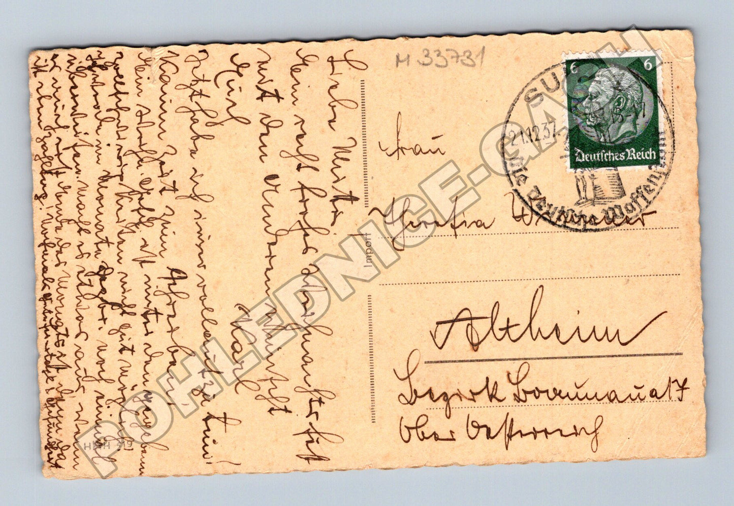 Pohlednice Německo Vánoční svíčky 1937 (M33731)