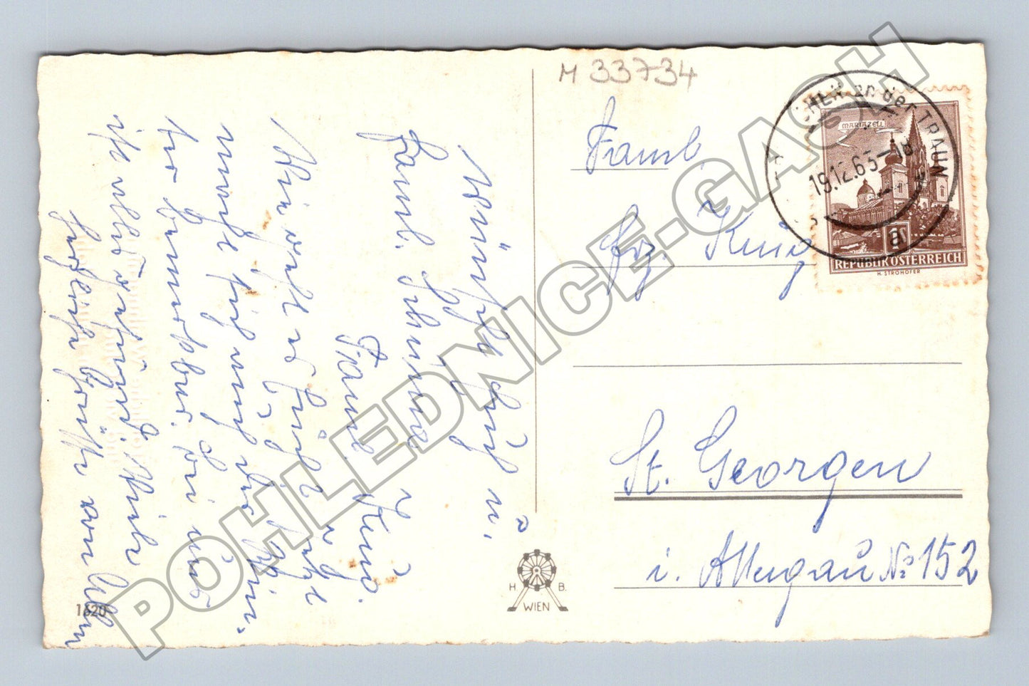Pohlednice Rakousko vánoční a novoroční motiv 1965 (M33734)