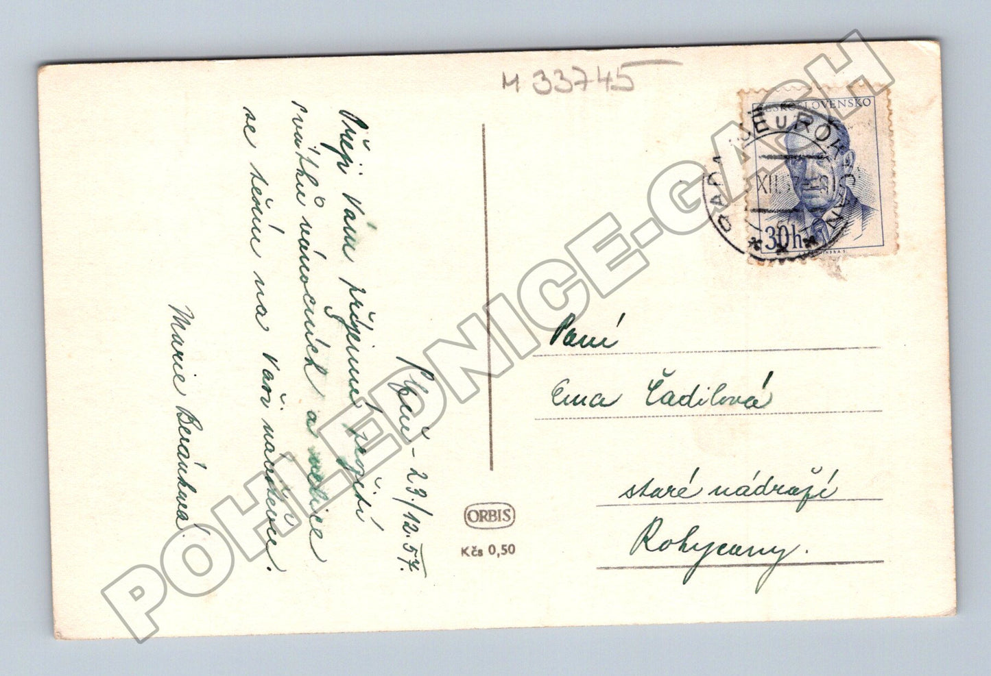 Pohlednice zimní krajina chalupa Veselé vánoce 1937 (M33745)