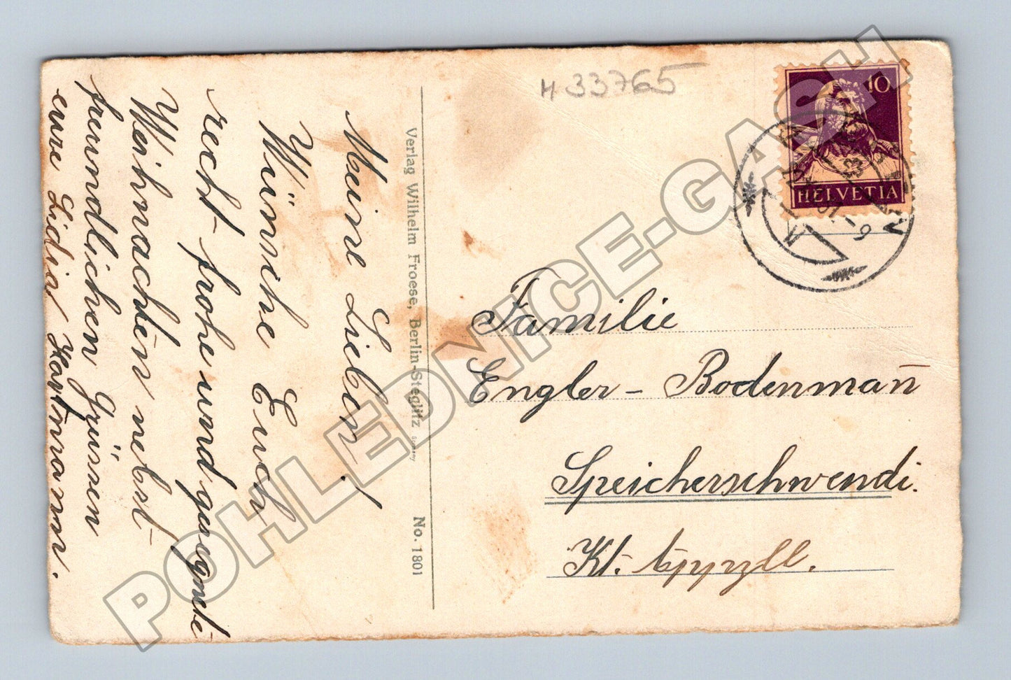 Pohlednice Švýcarsko Vánoční přání s květinami c.1900 (M33765)