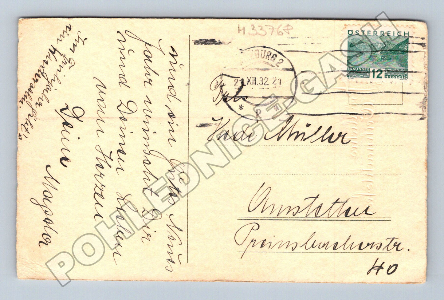 Pohlednice Rakousko Vánoční sýkorky 1932 (M33768)